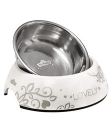 Produktbild von Dehner Premium Lovely Katzennapf aus Edelstahl in Weiß 160 ml - 160 ml