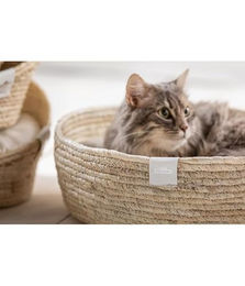 Dehner Premium Lovely Kuschelbett für Katzen und Hunde aus Plüsch und Naturmaterial in Weiß/Beige Größe L – Bild 1 von 7