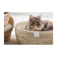 Produktbild von Dehner Premium Lovely Kuschelbett für Katzen und Hunde aus Plüsch und Naturmaterial in Weiß/Beige Größe L
