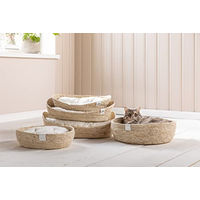 Produktbild von Dehner Premium Lovely Kuschelbett Hundebett und Katzenbett aus Plüsch in Weiß/Beige Größe L - 1 Stk.