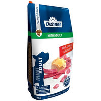 Produktbild von Dehner Premium Mini Adult Trockenfutter für kleine Hunde mit Rind und Lamm getreidefrei und glutenfrei