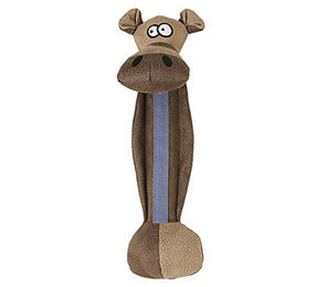 Produktbild von Dehner Quietschspielzeug Strong Bull für Hunde aus Polyester in Braun 35 x 11 cm