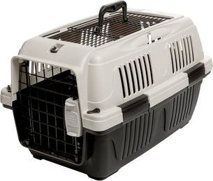 Dehner Robbi Transportbox für Hunde und Katzen aus Kunststoff Grau Größe M – Bild 1 von 6
