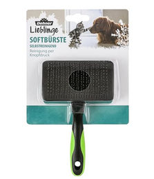 Produktbild von Dehner Selbstreinigende Softbürste für Hunde und Katzen aus Kunststoff in Grün - 1 Stk.