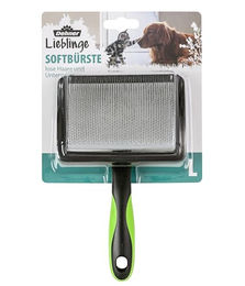 Dehner Softbürste zur Fellpflege für Hunde und Katzen mit Metallborsten in Schwarz – Bild 1 von 3