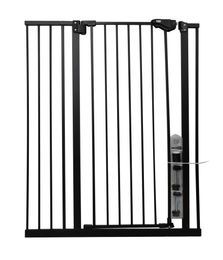 Dehner Treppenschutzgitter zum Klemmen aus Metall in Grau verstellbar 104 x 74-96,5 cm – Bild 1 von 2