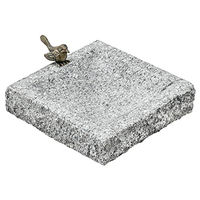 Produktbild von Dehner Vogelbad aus Granit in Grau mit Bronze-Vogel eckig 30 x 30 x 7 cm