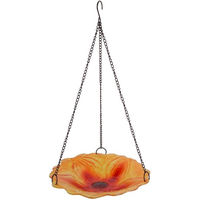 Produktbild von Dehner Vogelhaus Bonito Hängendes Vogelbad aus Glas und Metall Bunt Orange Ø 26 cm Höhe 49 cm