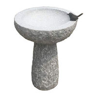 Produktbild von Dehner Vogeltränke aus Granit in Grau und Bronze mit Ø 42 cm und 57 cm Höhe