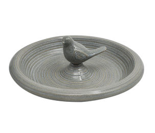 Dehner Vogeltränke und Vogelbad Natal aus Steinzeug in Grau Ø 29,5 cm – Bild 1 von 2