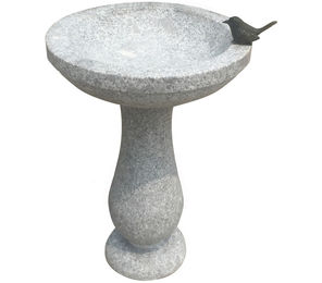 Dehner Vogeltränke Wasserstelle aus Granit mit Bronzevogel Ø 42 cm Höhe 57 cm – Bild 1 von 3