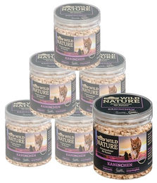 Produktbild von Dehner Wild Nature Gefriergetrockneter Katzensnack Kaninchen glutenfrei und zuckerfrei 120 g