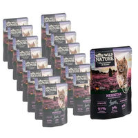 Produktbild von Dehner Wild Nature Heidetal Katzenfutter Nassfutter Adult Kaninchen und Huhn getreidefrei und zuckerfrei 16 x 85 g Beutel