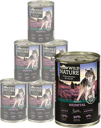 Dehner Wild Nature Heidetal Nassfutter für Hunde Adult Kaninchen glutenfrei 6 x 400 g – Bild 1 von 2