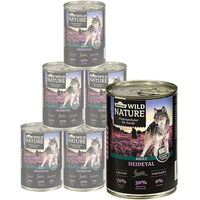 Produktbild von Dehner Wild Nature Heidetal Nassfutter für Hunde Adult Kaninchen glutenfrei 6 x 400 g