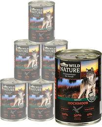 Dehner Wild Nature Hochmoor Hund Nassfutter Adult Ente Geflügel glutenfrei 6 x 400 g – Bild 1 von 2