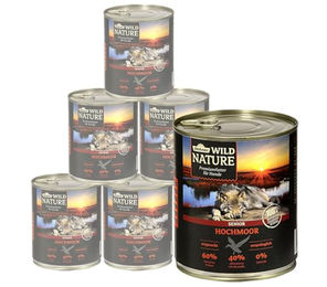 Dehner Wild Nature Hochmoor Hundefutter Nassfutter Senior Ente getreidefrei und zuckerfrei 6 x 800 g Dosen – Bild 1 von 13