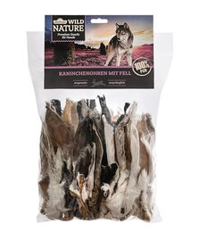 Dehner Wild Nature Hundesnack Kaninchenohren mit Fell glutenfrei und zuckerfrei 500 g – Bild 1 von 3