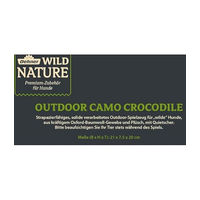 Produktbild von Dehner Wild Nature Hundespielzeug Outdoor Camo Crocodile aus Oxford-Gewebe und Plüsch mit Quietscher braun 7.5 x 20 x 21 cm