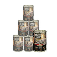 Produktbild von Dehner Wild Nature Katzenfutter Senior Unterholz Wildschwein Nassfutter getreidefrei und zuckerfrei 6 x 400 g Dosen