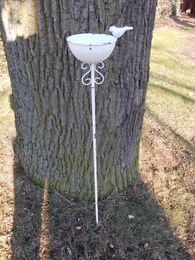 Deko-Impression Vogelhaus aus Metall in Weiß im Shabby-Stil – Bild 1 von 4