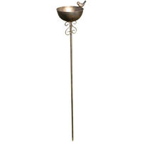 Produktbild von Deko-Impression Vogeltränke und Futterstelle aus Metall in Bronze für den Garten