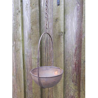 Produktbild von Deko-Impression Vogeltränke Vogelbad aus massivem Eisen mit Kette Braun Durchmesser 14 cm