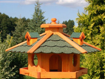 Deko-Shop-Hannusch Vogelhaus aus Holz mit Bitumenschindeln und Solar V12 48 cm – Bild 1 von 1