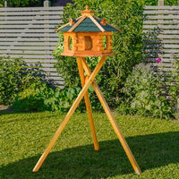 Produktbild von Deko-Shop-Hannusch Vogelhaus aus Holz mit Futtersilo und Solarbeleuchtung in XXL