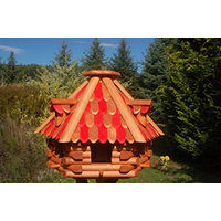 Produktbild von Deko-Shop-Hannusch Vogelhaus aus Holz mit Holzschindeln und Gauben in Braun-Rot