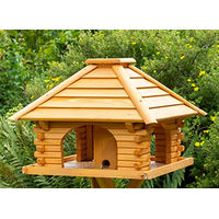 Produktbild von Deko-Shop-Hannusch Vogelhaus aus Holz mit Solarbeleuchtung in Natur Braun