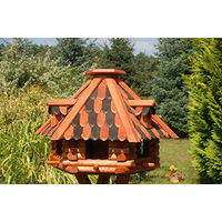 Produktbild von Deko-Shop-Hannusch Vogelhaus mit Holzschindeln und Solarbeleuchtung in Braun-Schwarz