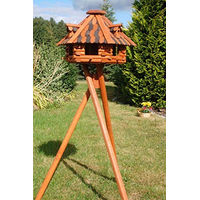 Produktbild von Deko-Shop-Hannusch Vogelhaus mit Holzschindeln und Solarbeleuchtung inklusive Ständer in Braun