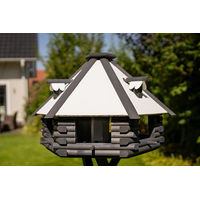 Produktbild von Deko-Shop-Hannusch Vogelhaus V13 XXL aus Stein in Weiss und Grau