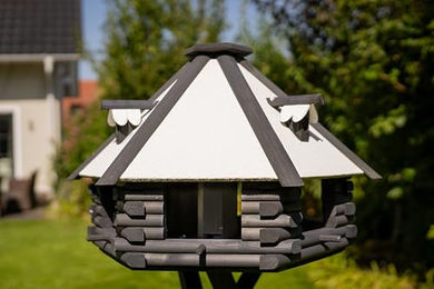 Deko-Shop-Hannusch Vogelhaus V13 XXL aus Stein in Weiss und Grau mit Solarfunktion – Bild 1 von 2