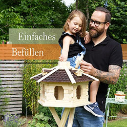 Deko-Shop-Hannusch Vogelhaus V16 aus Naturholz mit Holzschindeldach Größe L - 1 Stk. – Bild 1 von 3