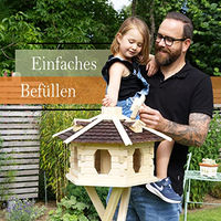 Produktbild von Deko-Shop-Hannusch Vogelhaus V16 aus Naturholz mit Holzschindeldach Größe L - 1 Stk.
