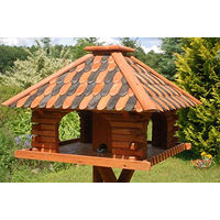 Produktbild von Deko Shop Hannusch Vogelhaus Vogelvilla mit Holzschindeldach und Solarbeleuchtung in Braun/Schwarz