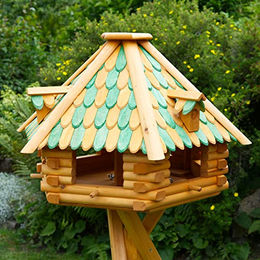 Produktbild von Deko-Shop-Hannusch XXL Luxus Vogelhaus aus Holz mit integriertem Futtersilo und Imprägnierung