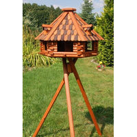 Produktbild von Deko-Shop-Hannusch XXL Luxus Vogelhaus aus Holz mit Ständer in Braun