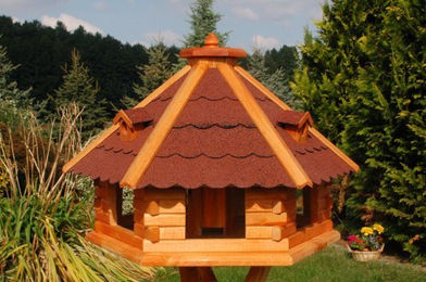 Deko Shop Hannusch XXL Vogelhaus aus Holz in Braun 67 x 45 cm imprägniert – Bild 1 von 2