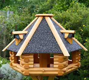 Deko-Shop-Hannusch XXL Vogelhaus aus Holz in Braun 70x45 cm mit Strukturputz-Dach – Bild 1 von 1