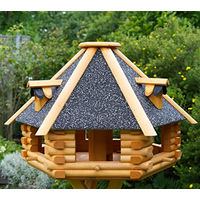 Produktbild von Deko-Shop-Hannusch XXL Vogelhaus aus Holz in Braun 70x45 cm mit Strukturputz-Dach