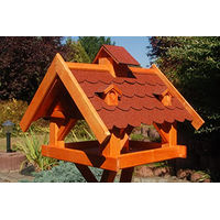 Produktbild von Deko-Shop-Hannusch XXL Vogelhaus aus Holz mit Bitumenschindeln in Rot