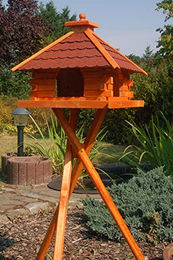 Deko-Shop-Hannusch XXL Vogelhaus aus Holz mit Bitumenschindeln in Rot und Solarfunktion – Bild 1 von 3