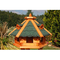 Produktbild von Deko Shop Hannusch XXL Vogelhaus aus Holz mit grünem Dach 46x32cm
