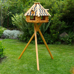 Deko-Shop-Hannusch XXL Vogelhaus aus Holz mit Ständer 70x45 cm – Bild 1 von 6