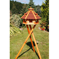 Produktbild von Deko Shop Hannusch XXL Vogelhaus Vogelvilla aus Holz mit Ständer und rotem Bitumendach