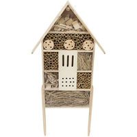 Produktbild von Dekoleidenschaft Insektenhotel Natur aus Holz und Bambus mit Erdspieß 95 cm hoch
