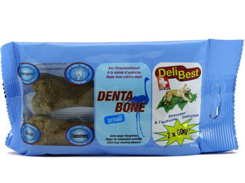 DeliBest Denta Bone Kausnack für kleine Hunde mit Strauß Sensitive 2 Stück – Bild 1 von 2